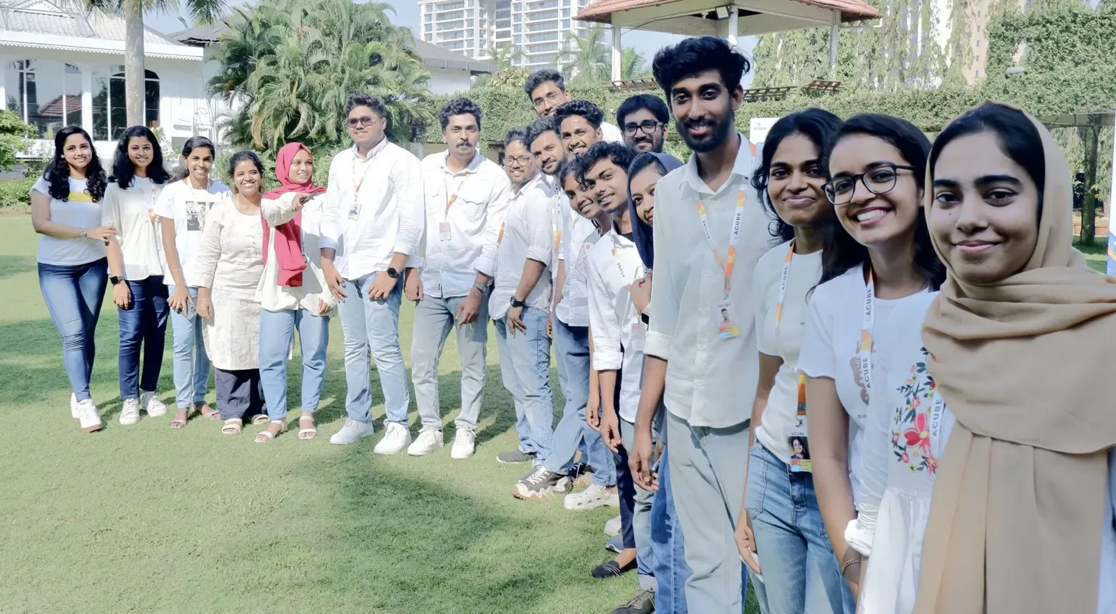 The team outdoors on the anniversary