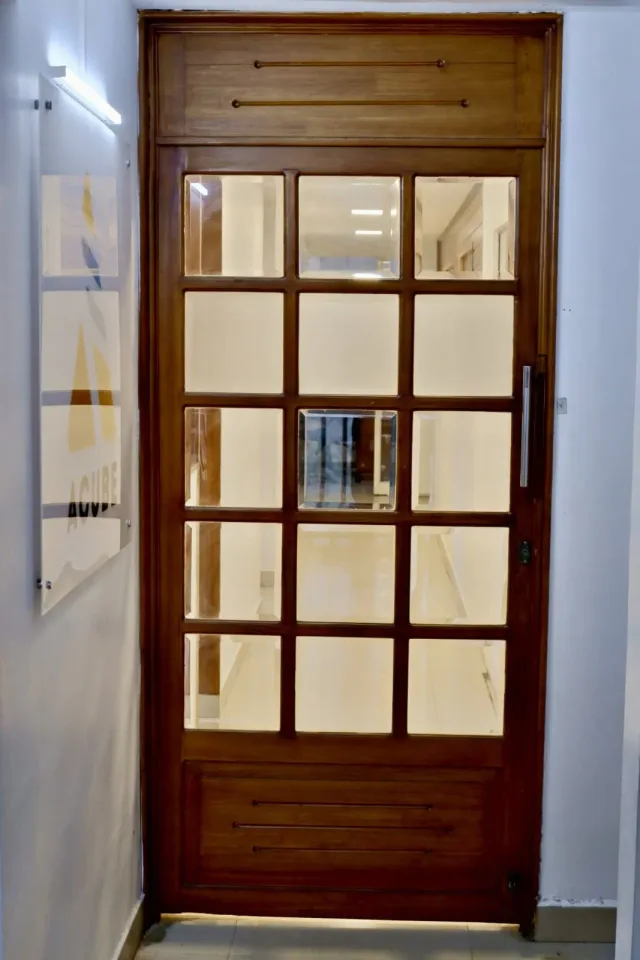 The entrance to the Acube office at Shanthi Emerald