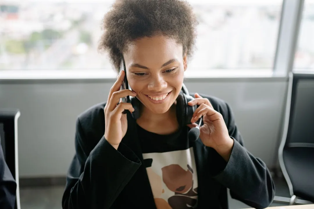 AI Voice Bots & Smart IVR — In Your Customers' Language — business professional phone headset call office, by Acube Innovations, an ERPNext & software development company in India
